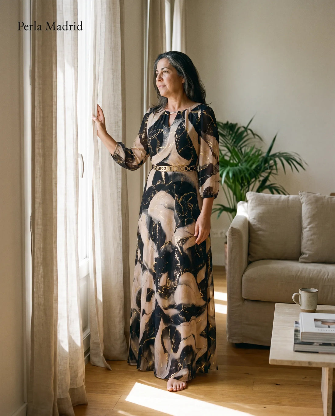 Bolette | Kjole i mønstret chiffon