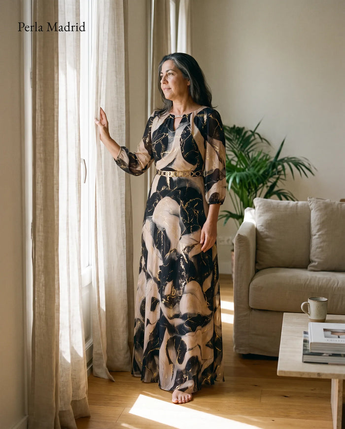 Bolette | Kjole i mønstret chiffon