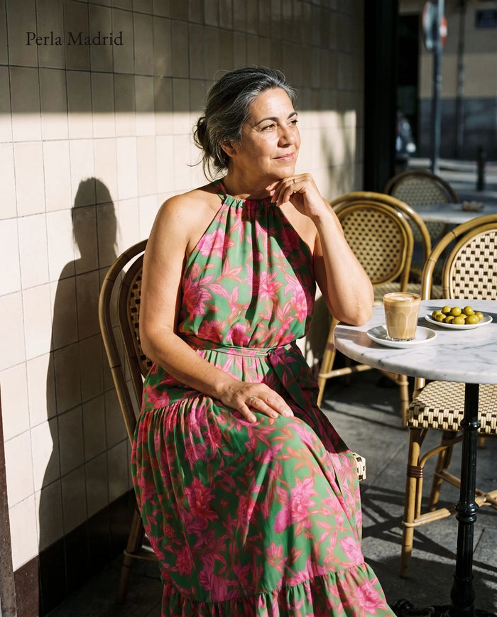 Jytte | Drapeet midikjole i pink