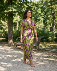 Gitte | Lang kjole med botanisk print