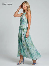 Susanne | Plisseret midikjole med blomsterprint