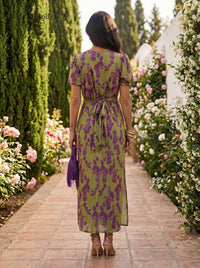 Gitte | Lang kjole med botanisk print