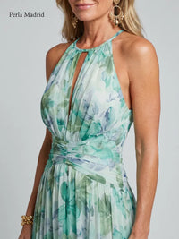 Susanne | Plisseret midikjole med blomsterprint