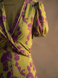 Gitte | Lang kjole med botanisk print