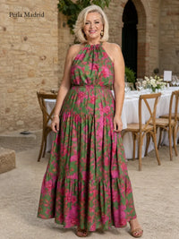 Jytte | Drapeet midikjole i pink