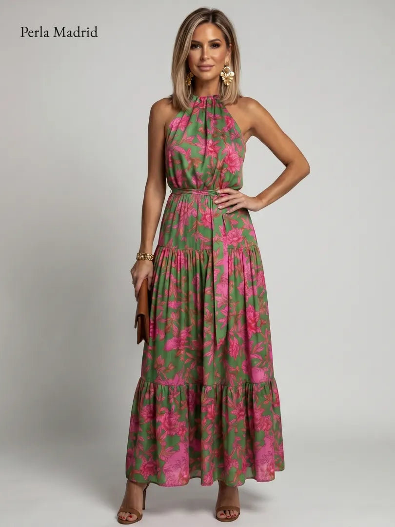 Jytte | Drapeet midikjole i pink