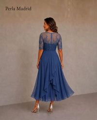 Ingrid | Kjole i blonde og chiffon